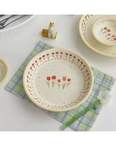 Full color Chinese retro ceramic plate 8.3 inches