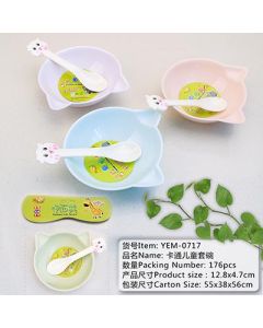 Children's tableware Mesh melamine bowl and spoon set