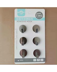 Small Sticky Hook Le Miao 6pcs Stainless steel