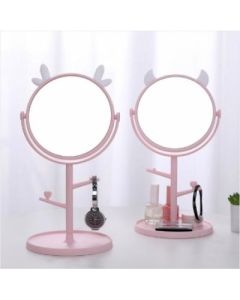 Make-up mirror with round bottom