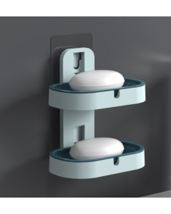 Wall-mounted double-walled soap dish 