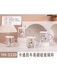 Glass Ceramic Lid YH-3320 Cartoon Cow