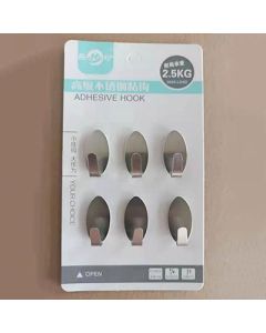 Sticky hooks in 6 pieces of stainless steel