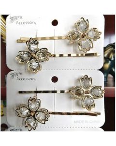 Rhinestone hairpin 2 piece set korean ins adult side card word clip fairy bangs hairpin headgear