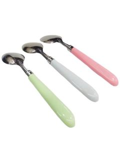 Stainless steel spoon 3 scoops with colored handles