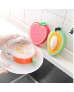 Sponge scouring pad thickened