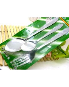 Spoon and fork combination Stainless steel soup spoon fork