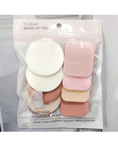Make-up puff 8 pieces round square for wet and dry use
