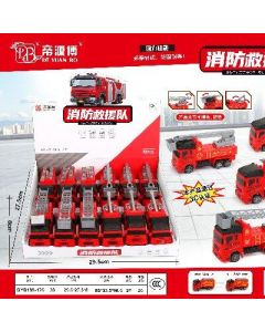 Children's toys pull back fire truck, sprinkler truck, 12pcs/box