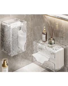 Wall-mounted water ripple tissue box