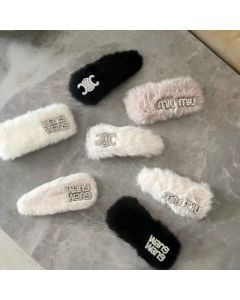 Rhinestone letter plush BB clip hair ornament Korea 