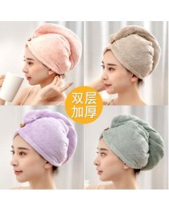 Dry hair hat coral velvet thickened high density 80 grams double layer