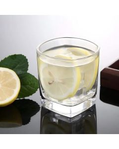 Square glasses are clear whiskey glasses