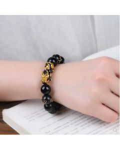 Obsidian Pixiu Bracelet 14mm