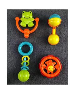 Baby rattle teether toy 6 months and above soft rubber hand rattle set set