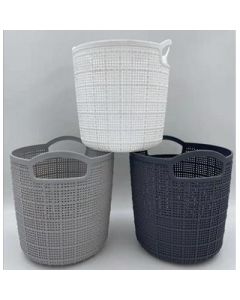 Round storage basket macaron-colored imitation cloth pattern