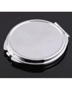Metal folding vanity mirror Round double-sided 2x magnification