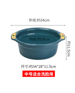 The plastic basin is thickened with both ears