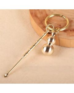Brass gourd keychain charm 