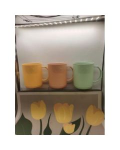 Toothbrush cups with stripes with handles