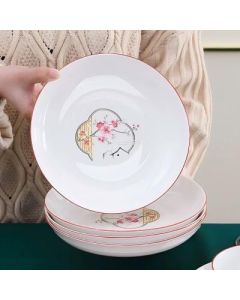 Chinese Vintage Ceramic Plate 8.3 inch Birds and flowers