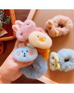 Plush animal head rope three-dimensional simulation plush hair accessories