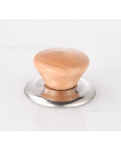 Solid wood pot lid top beads beech wood pot lid head stainless steel lid handle universal model