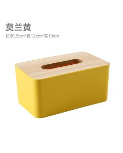 Tissue box with wooden lid 