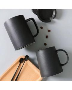 Vintage Style Frosted Ceramic Mug Japanese Style Home Black 80/pc