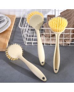 Pot brush wheat straw