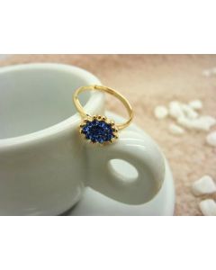 Zircon rhinestone ring, shining star, sun element ring
