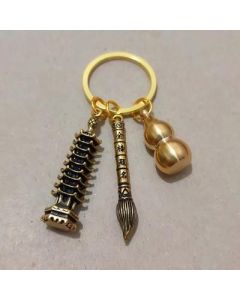 Brass hoist keychain pendant VI C0-1-3