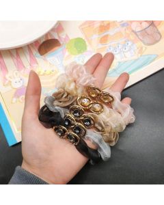 Organza rhinestone rubber band high elastic colon hair ring No. 3