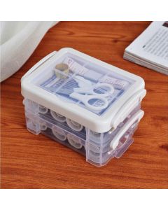 The sewing kit is transparent