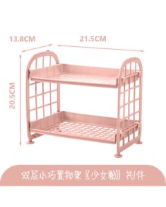 Double-decker shelves on the table