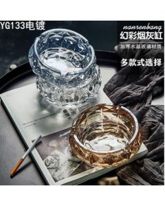 Crystal Glass Ashtray Gold 36/pc