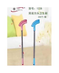 Toilet brush, long handle, steel handle, plastic round head