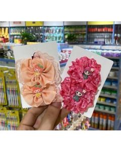 Hairpin: Striped large flower bow