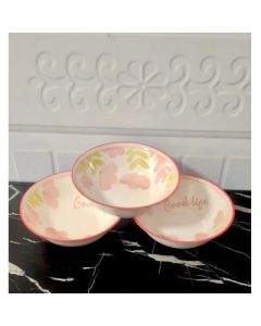 Bucket Bowl Ceramic Bowl 6 inch Pink Memories