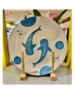 Full color Chinese retro ceramic plate 8.3 inches