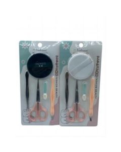 Beauty Tools, Tweezers, Scissors, Dead Skin Removal Eyeshadow Brush Sponge YH-758 5-piece set