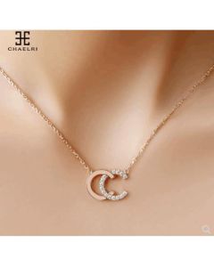 Titanium necklace rose gold chain