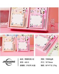 Sticky notes for panda fun with pen cartoon tearable sticky