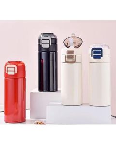 Double open straw cup 316 stainless steel thermos cup 420ML 50pcs/carton