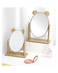 Vanity mirror oval large wooden