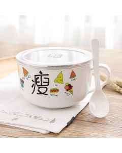 Stainless steel instant noodle bowl with lid 6903
