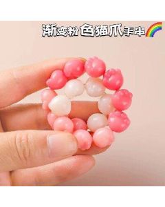 Cat's paw gradient beaded bracelet 