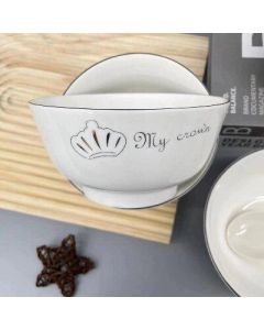 Ceramic salad bowl rice bowl noodle bowl crown 5 inch 100pcs/piece