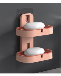 Wall-mounted double-walled soap dish