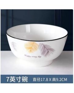 Ceramic instant noodle bowl soup bowl 7 inch thickened